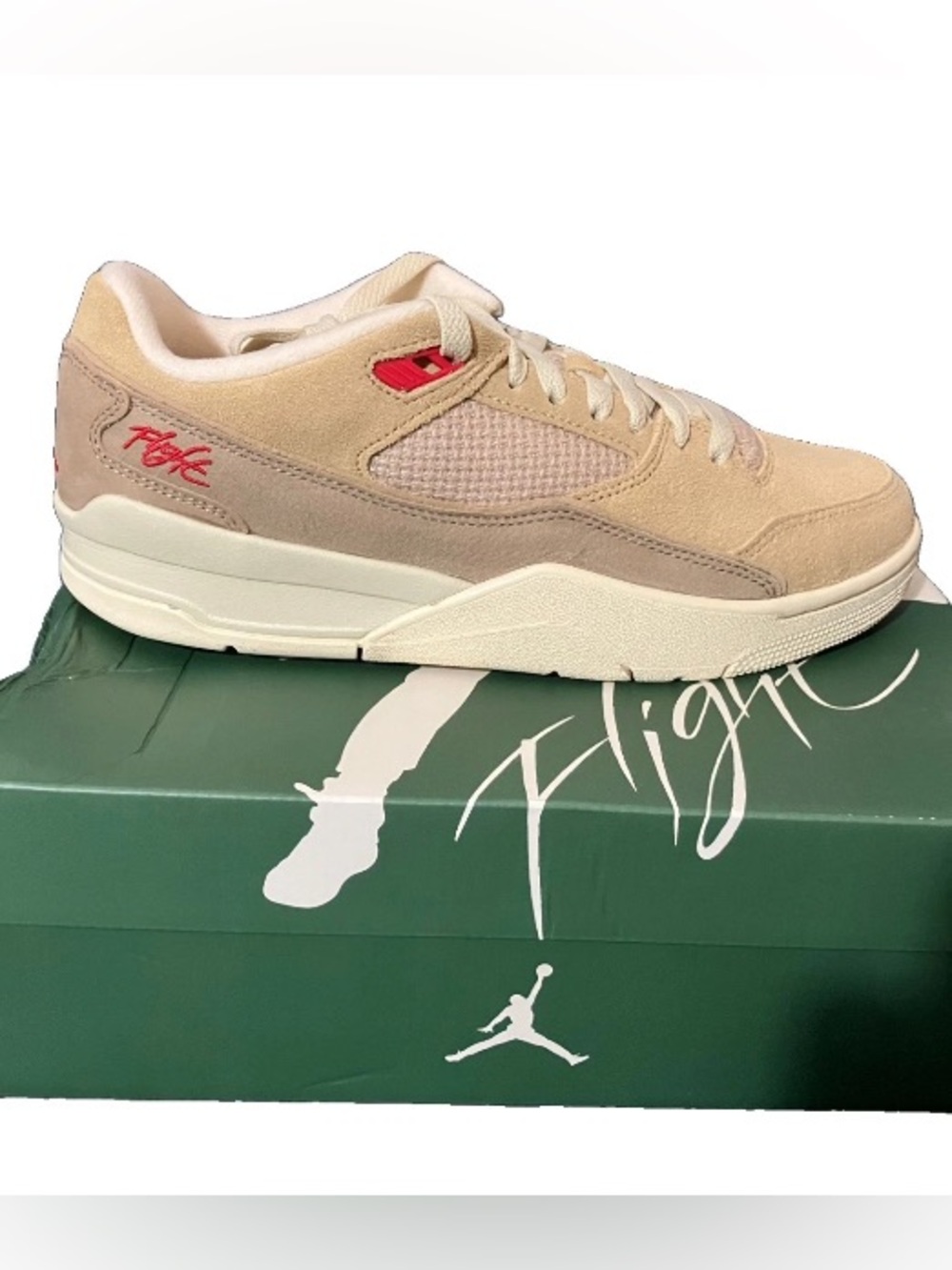 Nike Men's Jordan Flight Court Sneakers HF3255 201 Mushroom Size 8 NEW IN BOX!
